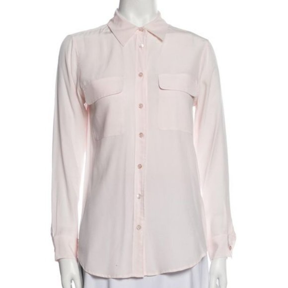 Equipment 100% Silk Pale Pink button-up shirt - Picture 1 of 4